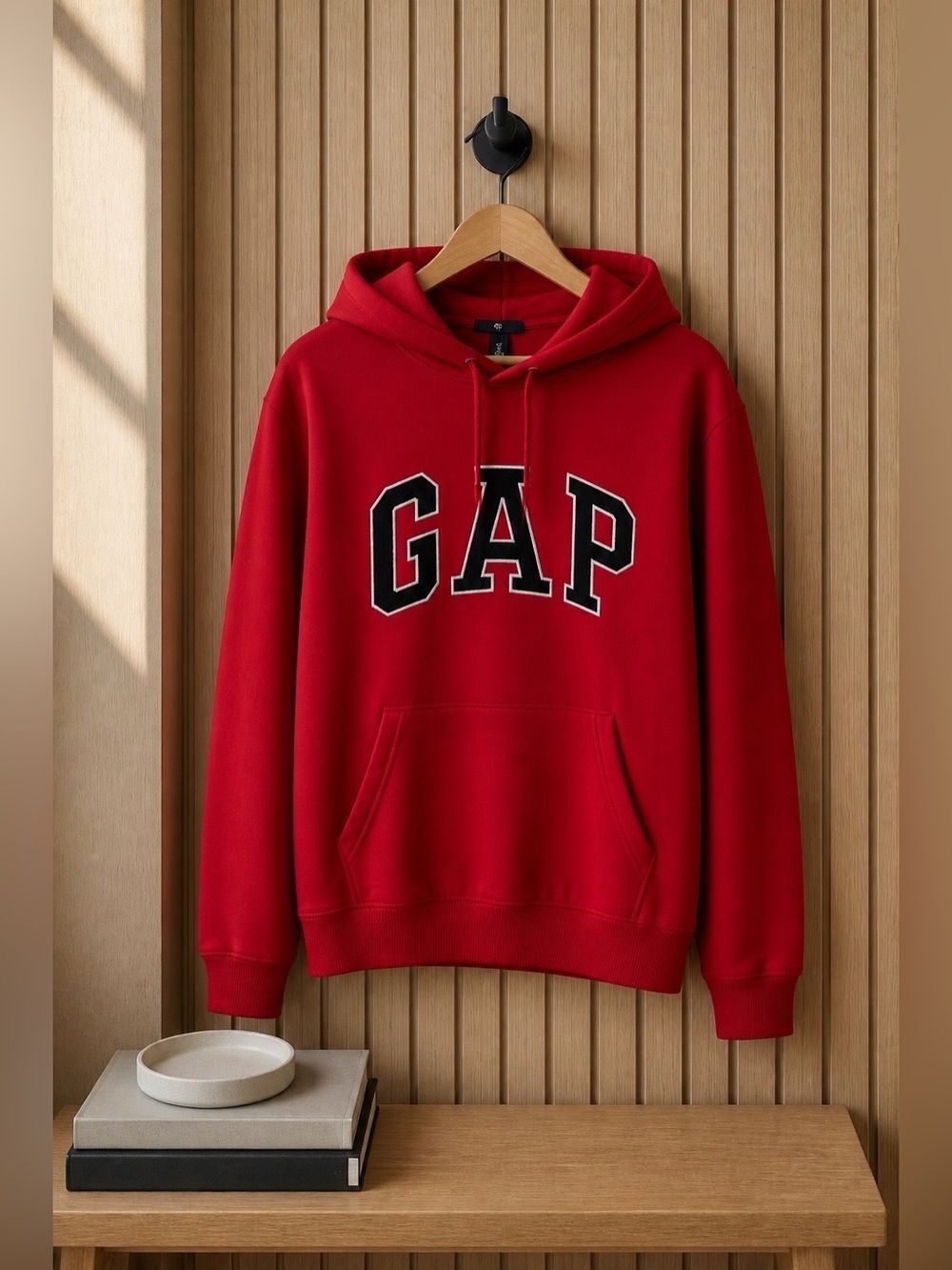 GAP Red Pullover Hoodie with Black Trim Logo